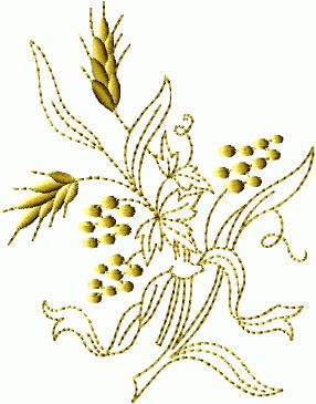 Grapes N Wheat machine embroidery designs set 5x7 hoop  