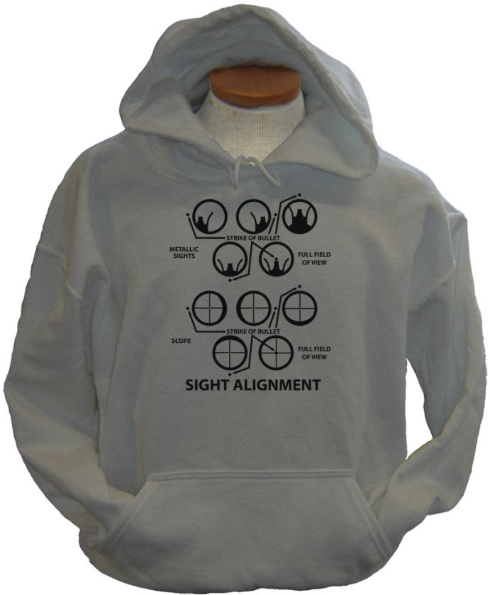 Sight Alignment Chart Shooting Target Military Hoodie  