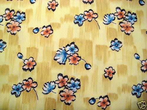 Beautiful Multi FLORAL Cotton PIQUE Vintage Look Fabric  