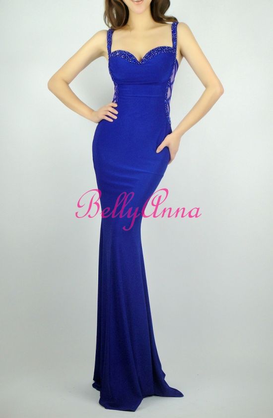 Sexy Low Cut See Through Side Evening Gown Prom Party Bridesmaid Maxi 