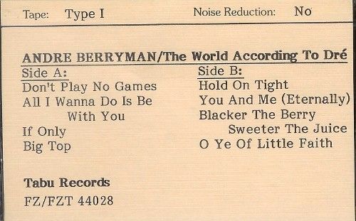 Andre Berryman   World According to Dre   New Cassette  