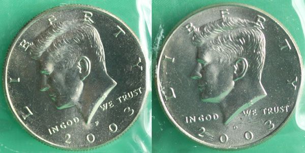 2003 P & D Kennedy Half Dollar Coin from US Mint Set BU  