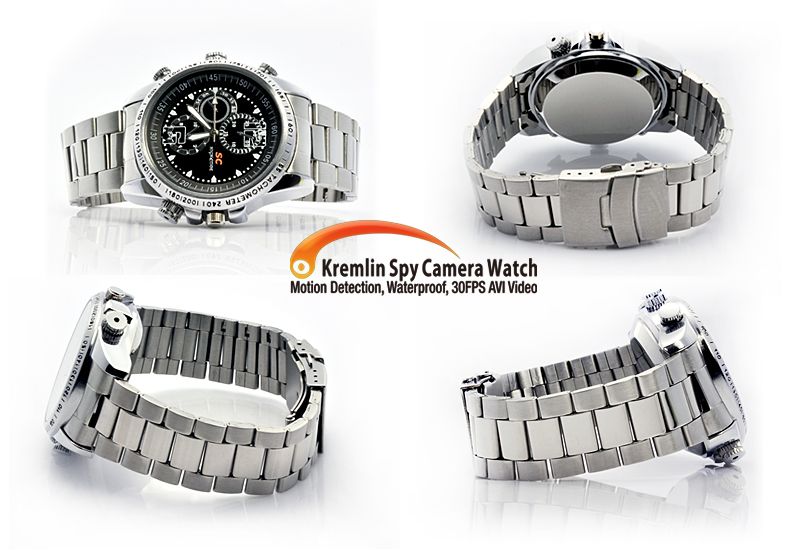 Kremlin Spy Camera Watch   Motion Detection, Waterproof, 30FPS AVI 