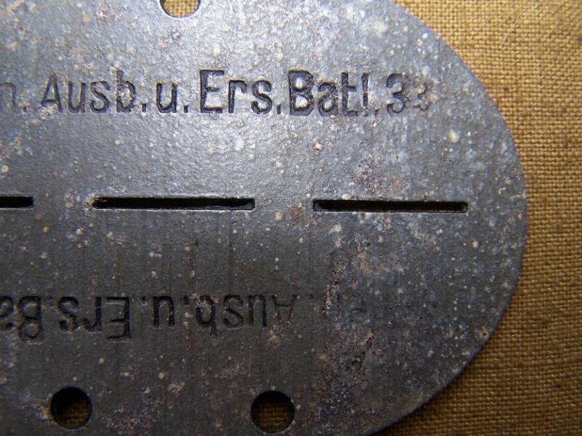 WW2 German Elite Force DOGTAG. 33 Gren. Batl. RARE Estonian 