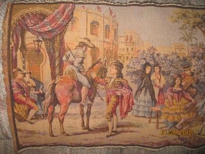   BELGIAN WOVEN TAPESTRY WALL PICTUR REGENCY or ROCOCO ERA IN SPAIN ART