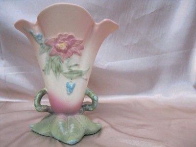 Vintage Hull Art Woodland Vase W16 8 1/2 Yellow/Green/Pink Matte. Nice 