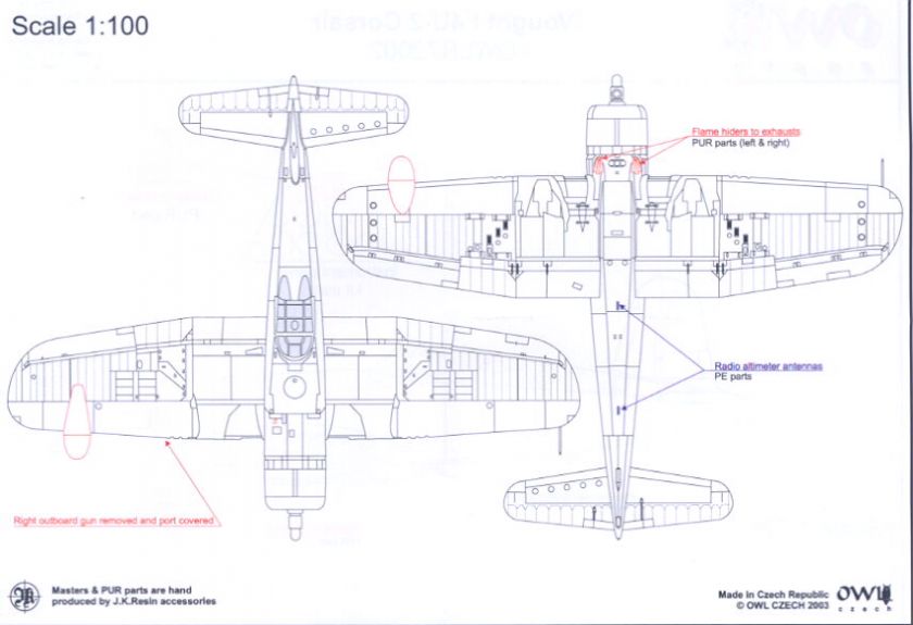 Owl Decals 1/72 VOUGHT F4U 2 CORSAIR Resin Conversion Kit  