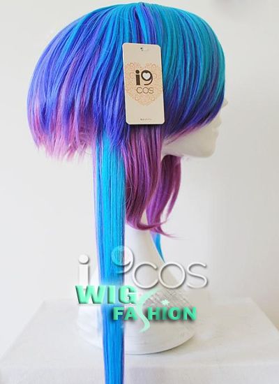 Vocaloid 3 Aoki Lapis Miku Long Blue Mixed Purple Cosplay Wig  