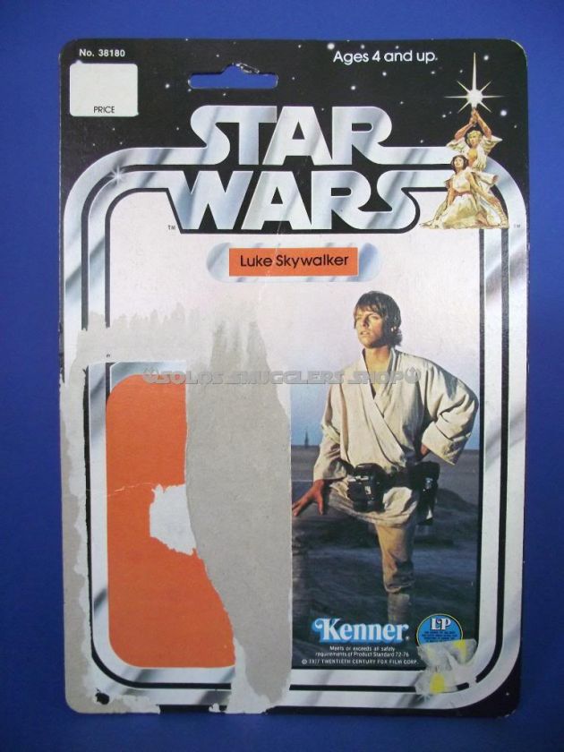   VINTAGE 1977 12C Luke Skywalker 3 3/4 Action Figure Cardback  