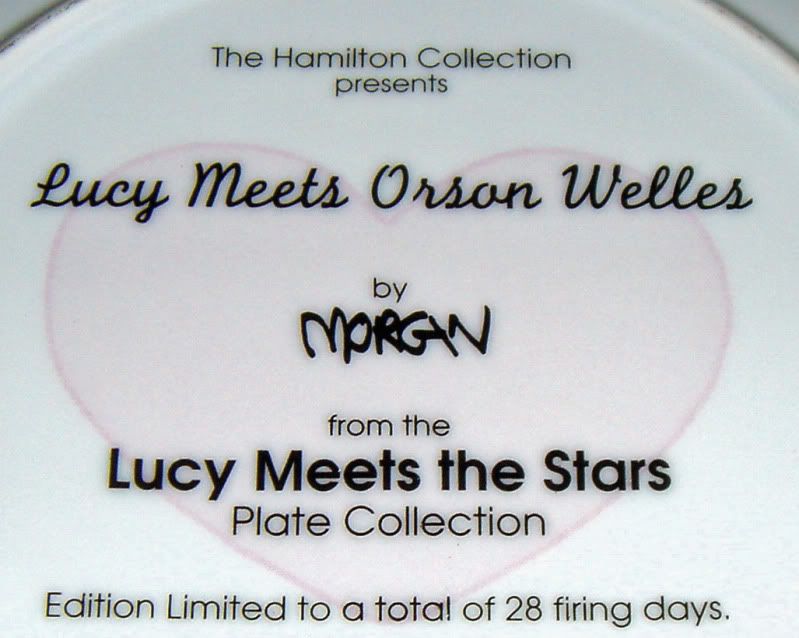 Love Lucy Meets Stars LUCY & ORSON WELLES Plate MIB  