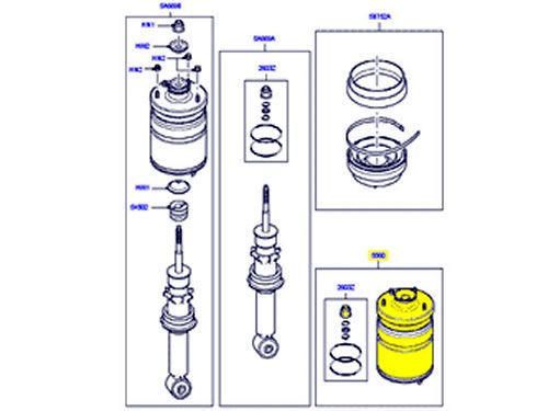 LAND ROVER REAR AIR SPRING STROUT LR3 R ROVER SPORT LR4 NEW  