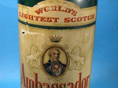 BIG DISPLAY BOTTLE AMBASSADOR SCOTCH ORIG 60s VINTAGE  