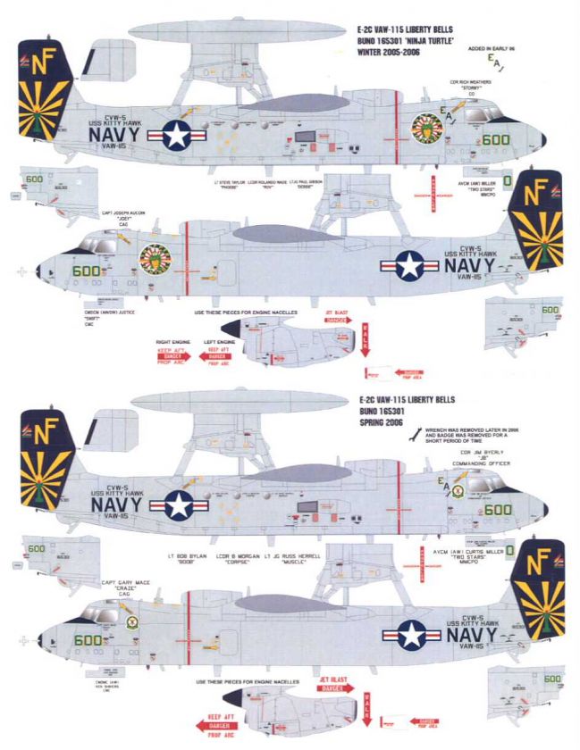   Decals 1/48 GRUMMAN E 2C HAWKEYE VAW 115 LIBERY BELLS  