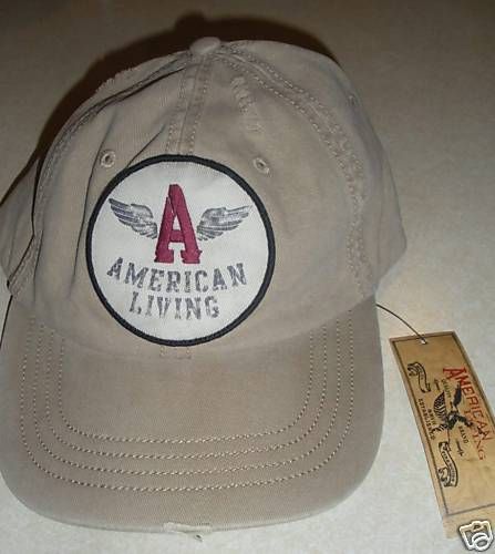 American Living Wings Ball Cap Hat Baseball Beige NWT  