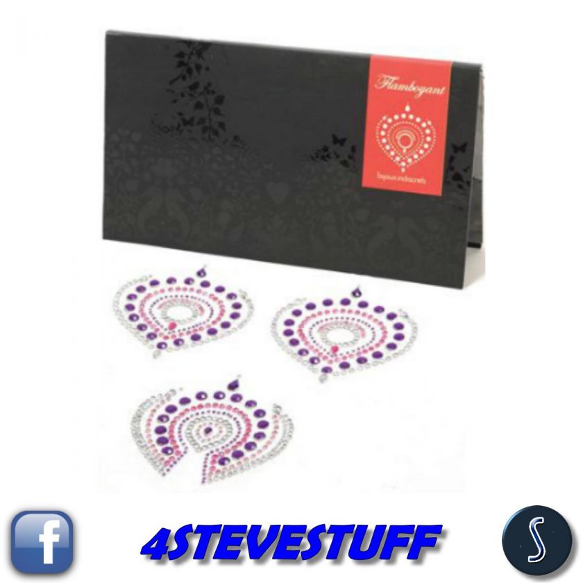 Jeweled 3pc Vajazzle & Pasty Set   Bijoux Flamboyant  Easy to apply 