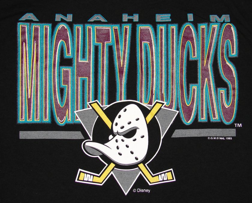 Vintage Anaheim MIGHTY DUCKS NHL Hockey T Shirt XL 1993  