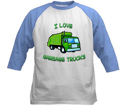 LOVE GARBAGE TRUCKS TODDLER OR YOUTH RAGLAN T SHIRT  