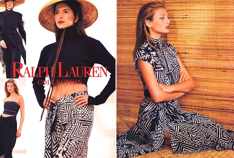 1994 Ralph Lauren Karen Mulder Bridget Hall magazine ad  