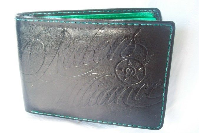 NEW UNIT RIDERS MEN SLASH WALLET GREEN BIFOLD ID HOLDER  