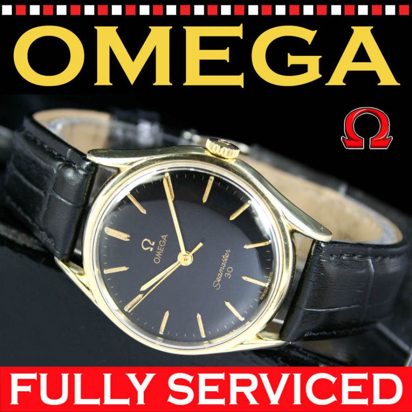 Vintage Antique OMEGA Seamaster 30 Winding Gold Cap Mens Watch Uhr Old 