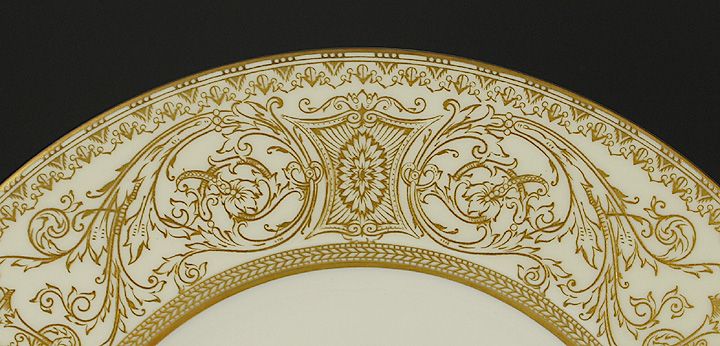 ROYAL WORCESTER EMBASSY CREAM & GOLD SALAD PLATES  