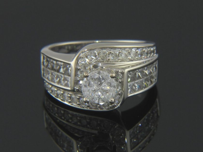 OUTSTANDING 14K WG 2ctw DIAMOND ENGAGEMENT WEDDING RING  