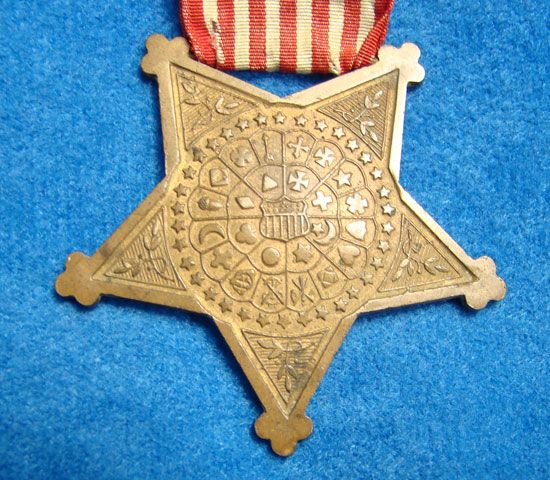 Beautifully Designed G.A.R. Membership Medal With Pin and Flag Ribbon 