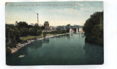 ND GRAND FORKS NORTH DAKOTA Postcard POINT BRIDGE  