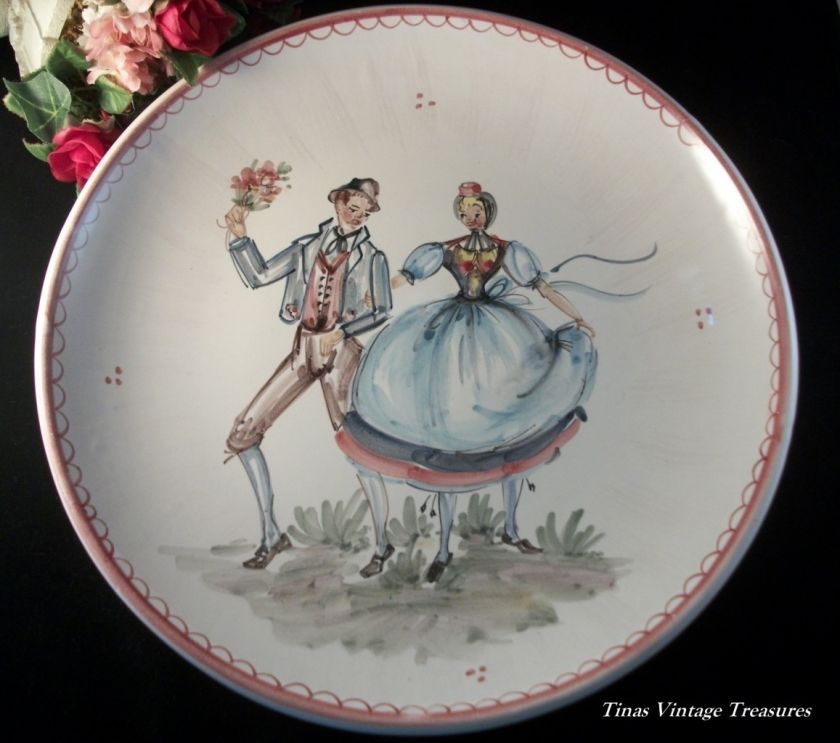   Painted 10 Decorative Plate Marked Ulmer Keramik West Germany  