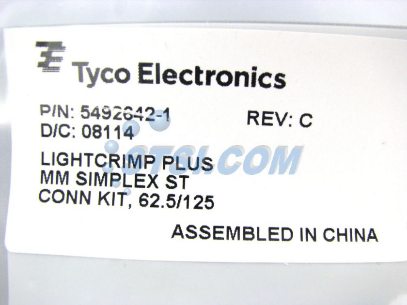 Tyco 5492642 1 Lightcrimp ST MM Fiber Connector ~STSI  