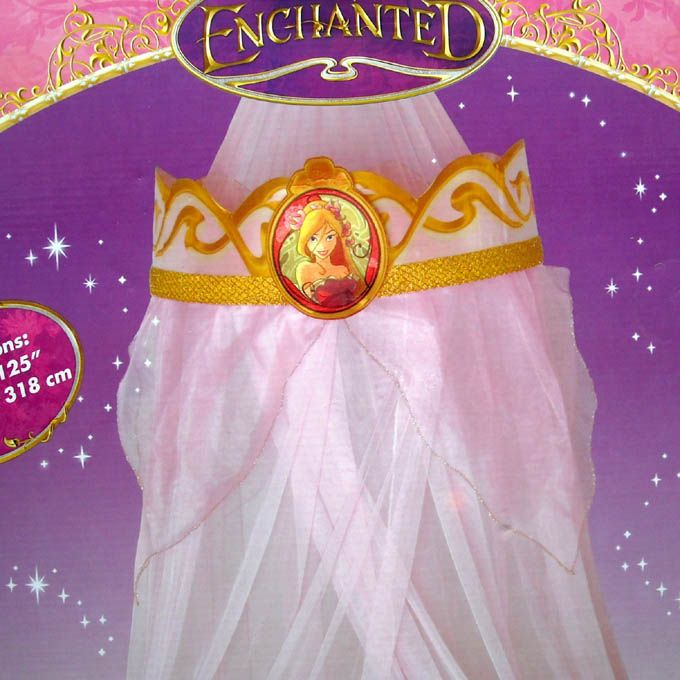 Disney Princess Enchanted Bed Canopy Pink Mesh Net Royal Adorned New 