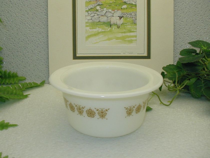 Corelle BUTTERFLY GOLD Pyrex Crock Butter Bowl/Dish  