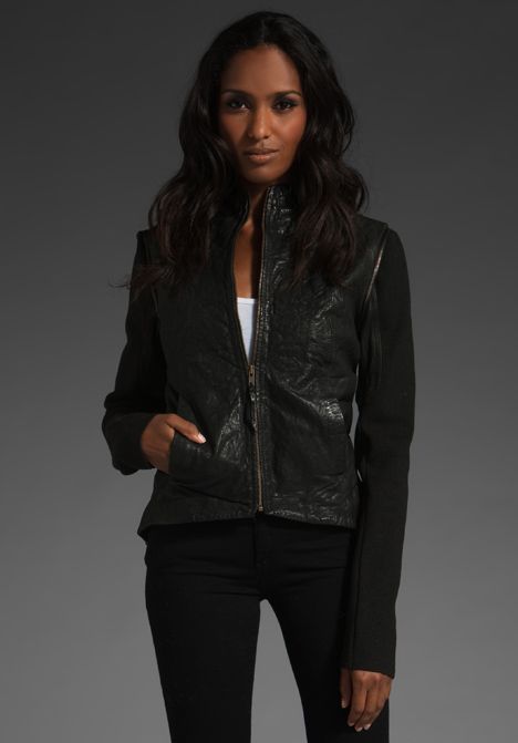 NEW IMPROVD ASYMMETRICAL LEATHER JACKET SIZE M (8 10) $657 BLACK 