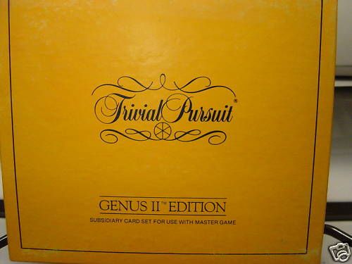 TRIVIAL PURSUITGENUS II EDITION CARD SET 1984  
