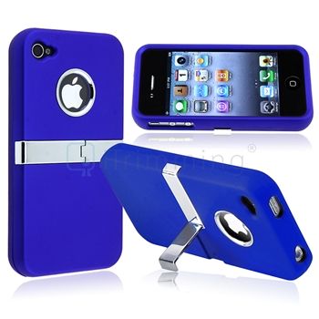    on Hard Case Cover w/ Chrome Stand For iPhone 4 G 4S Blue+Red+Purple