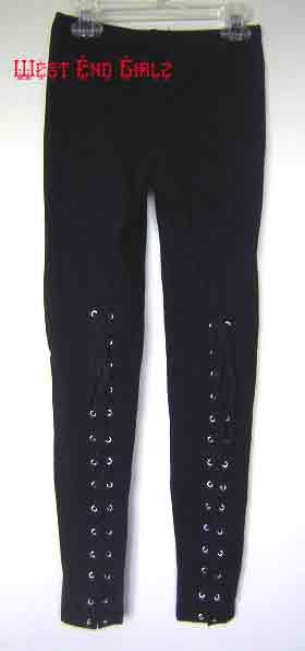 TRIPP~DAANG GOODMAN CORSET BACK BLACK LEGGINGS M  