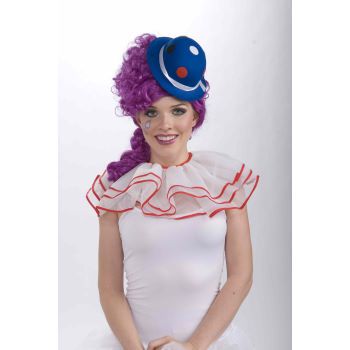 BLUE MINI CLOWN DERBY HAT Costume Cap Circus Polka Dots Magician Tiny 