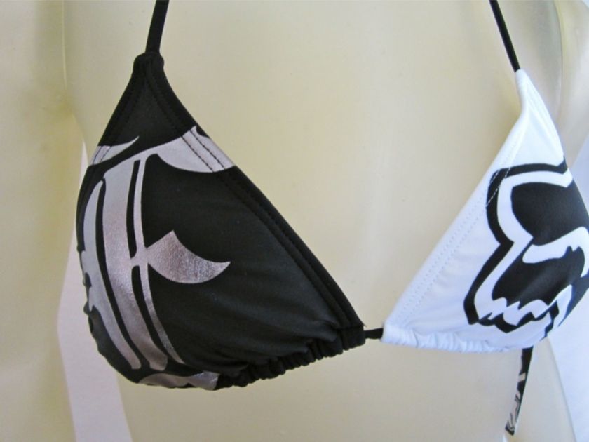 NWT Fox Racing bikini Armor Triangle Top and Fox Solitaire Side Bottom 