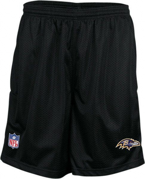 BALTIMORE RAVENS MENS BLACK MESH COACHES SHORTS  