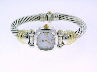 David Yurman Classic Ladies Sterling Silver and 14K Gold Bracelet 