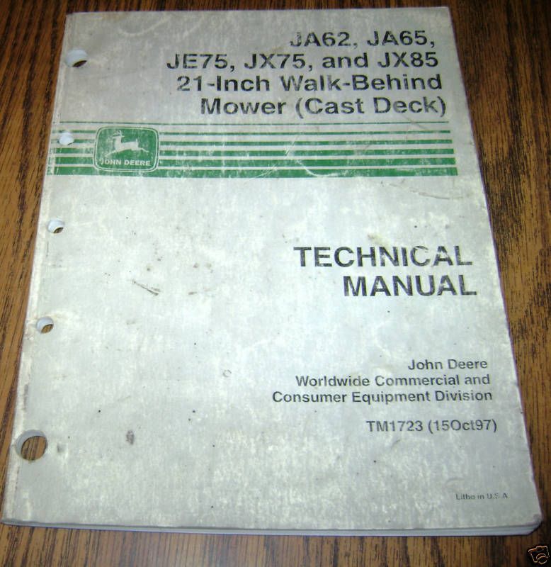 John Deere JA62 thru JX85 Mower Technical Manual jd 21  