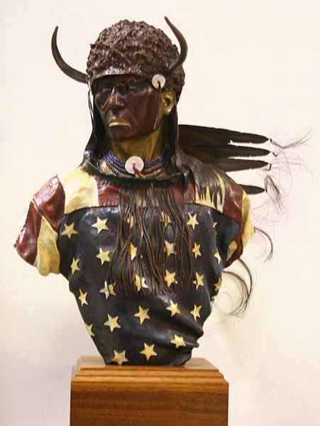 DAVE MCGARY STRIKES W/ THUNDER BRONZE AMERICAN INDIAN  