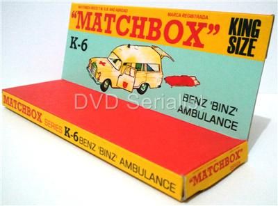 Lesney MATCHBOX Diecast KING SIZE K 6 BENZ BINZ AMBULANCE Custom Box 