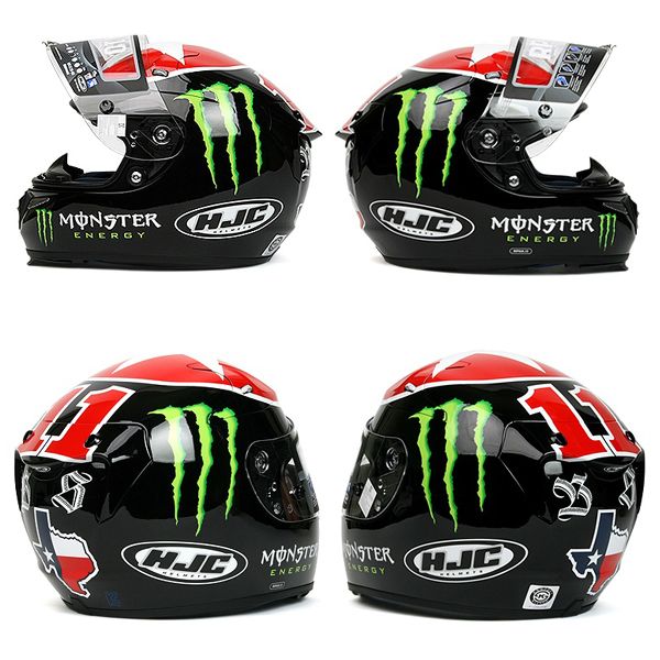 HJC HELMET R PHA10 BEN SPIES MONSTER REPLICA MC1 GLOSS BLACK / RED 