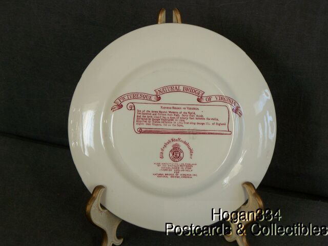 Vintage Natural Bridge of Virginia Souvenir Plate Old English 