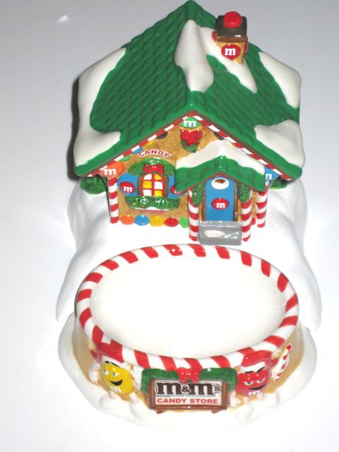 Department 56 M&Ms candy store lighted house & dish  