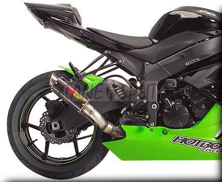 Kawasaki ZX6R 2009 10 MGP Exhaust   Slip on Carbon Fiber Canister