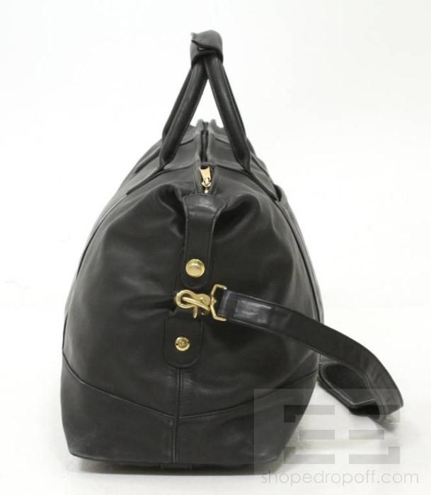 Coach Vintage Black Leather Large Travel Duffel Bag  