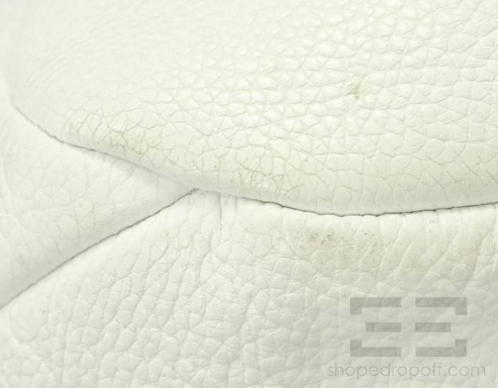 Bottega Veneta White Pebbled Leather Large Hobo Handbag  