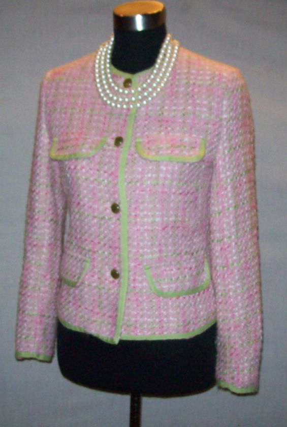 SILKLAND BOUCLE SILK DRESS CASUAL SUIT JACKET~SZ 4  